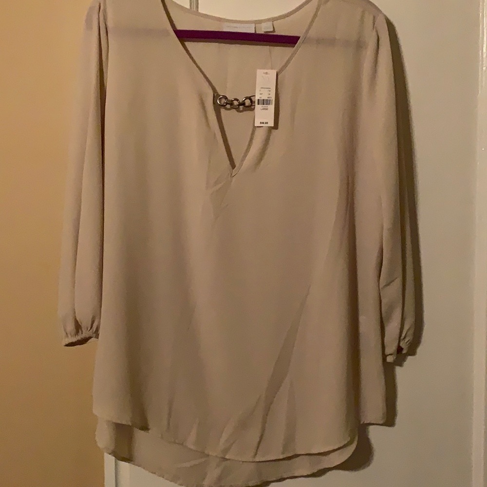New York & Co Large Cream Blouse NWT